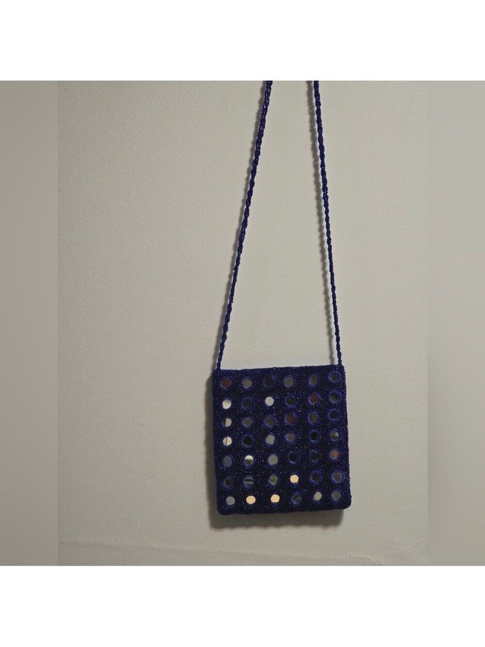 Elegant Blue Crochet Shoulder Bag